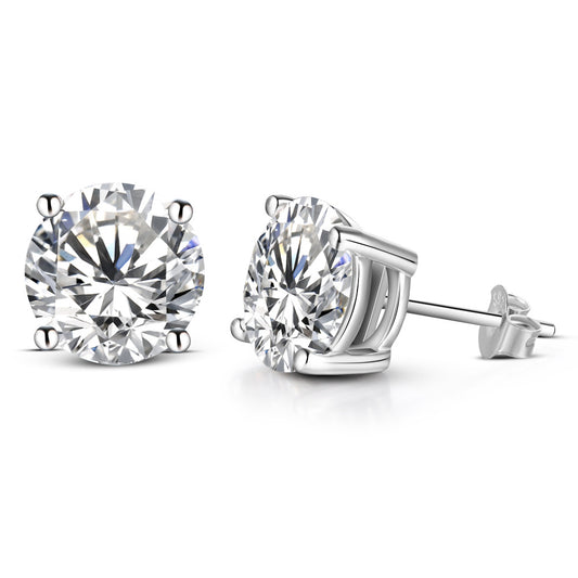 gra certificate vvs ladies 18k plated 925 sterling silver gold diamond moissanite stud earrings men women