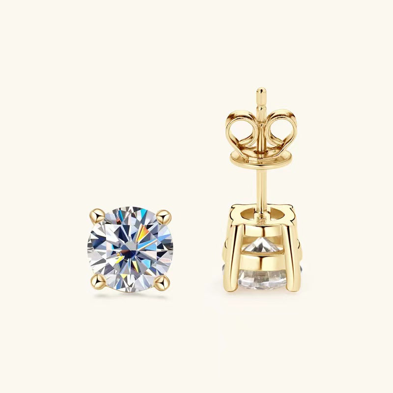 gra certificate vvs ladies 18k plated 925 sterling silver gold diamond moissanite stud earrings men women