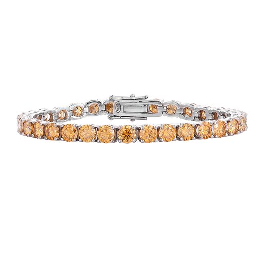 3mm 4mm 5mm 6.5mm 925 sterling silver iced out round vvs champagne diamond moissanite tennis bracelet men women