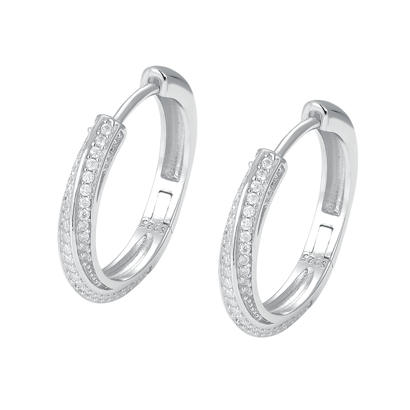 women statement vintage gold plated sterling silver mobius band loop moissanite diamond wrapped hoop earrings